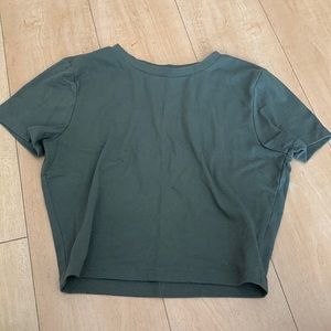Army green cropped tshirt